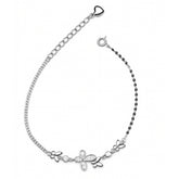 Sparkling Butterfly Charm Silver Bracelet