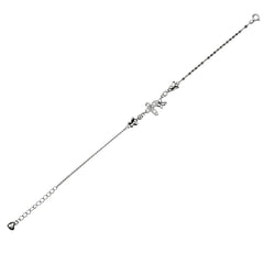 Sparkling Butterfly Charm Silver Bracelet