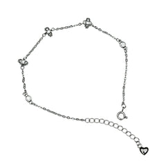 Classic Crystal Charm Silver Bracelet