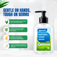 Assureit Natural Hand Wash – Aloe Vera & Vitamin E Moisturizing Antibacterial Liquid 250ml