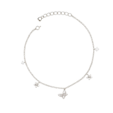 Elegant Silver Charm Anklet for Women