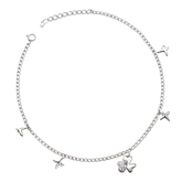 Stylish Silver Star Charm Anklet for Women