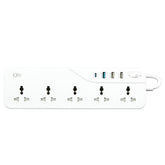 OlivLife 9-in-1 extension board – 5 universal AC sockets and 4 USB charging ports, 3-metre heavy-duty cord, wall-mountable extension board India