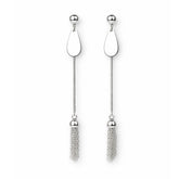 Silver Tassel Shine Drop Earrings