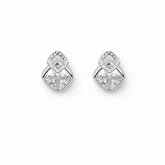 Silver Emerald Glow Stud Earrings
