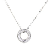Silver Oval Shape Pendant Necklace