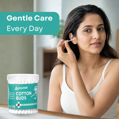Assureit Organic 100%Cotton Buds – Best Soft Cotton Ear Buds for Ear Cleaning, Makeup & Baby Care