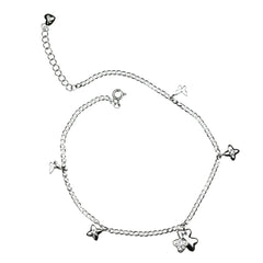 Stylish Silver Star Charm Anklet for Women