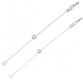 Minimalist Silver Anklet with Crystal Centerpiece