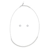 Elegant Silver Necklace & Stud Earring Set