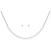 Silver Necklace & Earring Set with Teardrop Stones