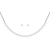 Silver Necklace & Earring Set with Teardrop Stones