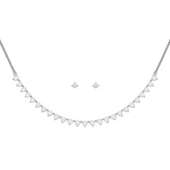 Silver Necklace & Earring Set with Teardrop Stones