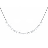 Silver Necklace & Earring Set with Teardrop Stones