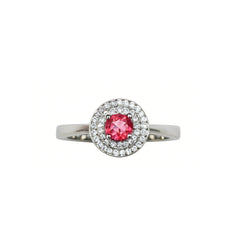 Luxury Silver Jewellery Set with Ruby-Red Stones