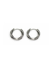 925 Sterling Silver Engraved Hoop Earrings