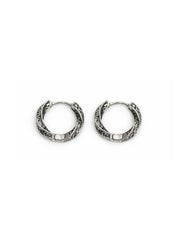925 Sterling Silver Engraved Hoop Earrings