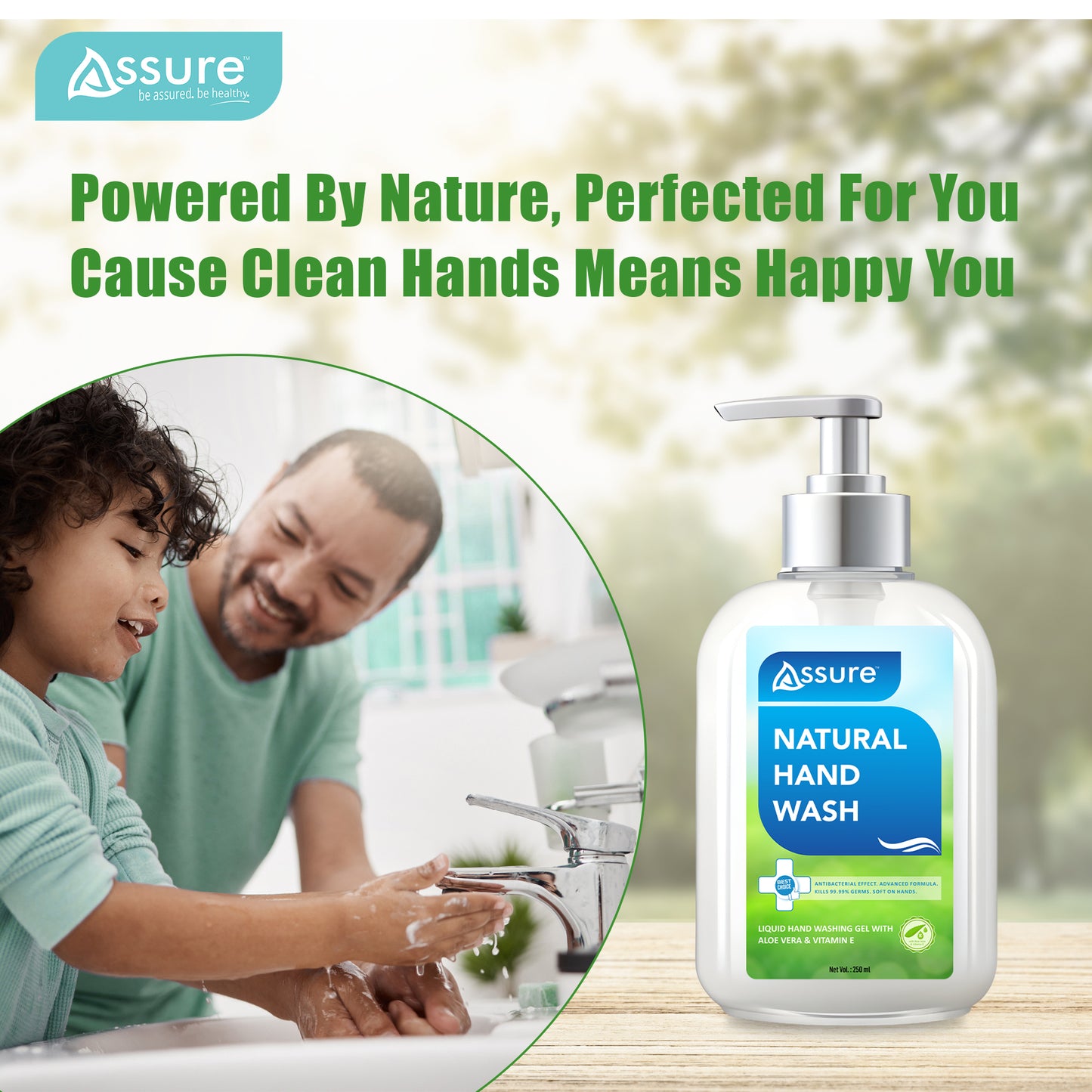 Assure Natural Handwash Pack of 2, 250ml each
