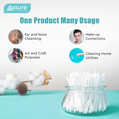 Assure Paper Stick Cotton Buds Jar