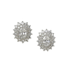 Silver Ruby Radiance Stud Earrings