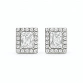 Silver Ruby Glow Stud Earrings