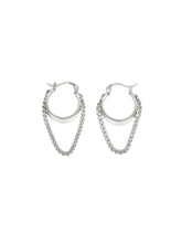 925 Sterling Silver Chain Hoop Earrings