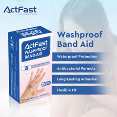 Assure Band Aids | Washproof First Aid Bandage | Flexible & Breathable | 100 Strips