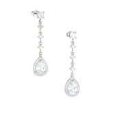 925 Silver Pear Drop CZ Dangle Earrings