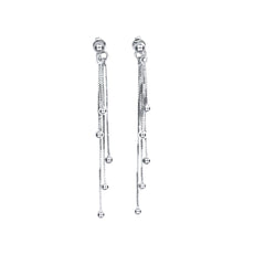 Silver Multi-Chain Dangle Earrings