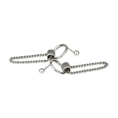 Minimal Silver Loop Earrings with Double Chain Detailing