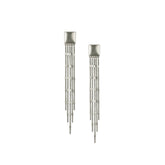 Elegant Silver Multi-Strand Tassel Drop Earrings