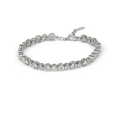 Silver Round Zircon Tennis Bracelet