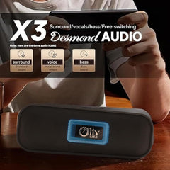 OlivLife Boss 10.1 speaker features – 10W output, extra bass, waterproof dustproof, blue LED display, 8Hr battery, Bluetooth mic