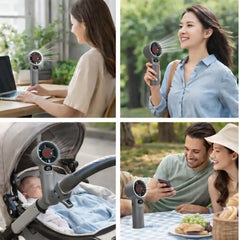 Astra Appliances Astra Rechargeable Handheld Fan | 120 Speed Levels | Digital Display | USB Charging Rechargeable Fan