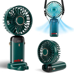 Astra Appliances Mini Portable Hand Fan LED digital display Rechargeable Fan