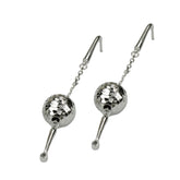 Silver 925 Sphere Dangle Earrings