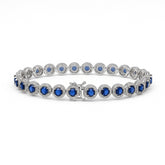 Silver Blue Bezel-Set Zircon Bracelet