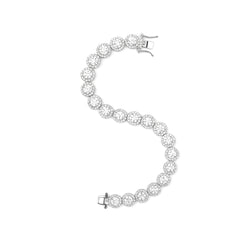 Silver Bezel-Set Zircon Bracelet