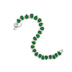 Silver Green Triangle-Cut Zircon Bracelet