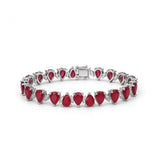 Silver Pink Triangle-Cut Zircon Bracelet