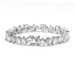 Silver Triangle-Cut Zircon Bracelet