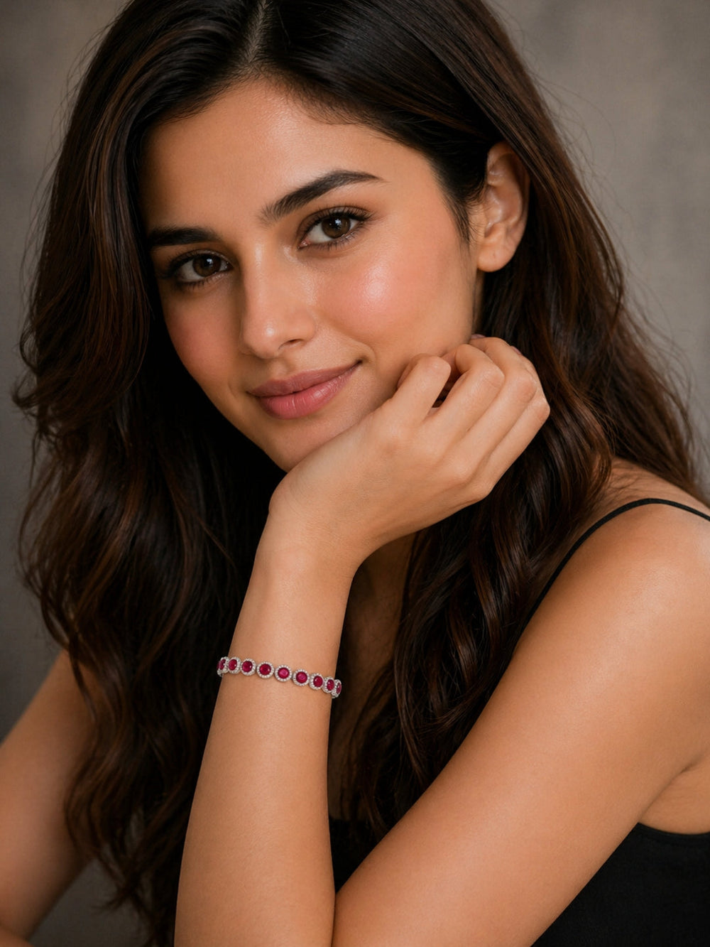 925 silver bracelet for women featuring elegant pink zircon design