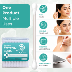 Assureit Organic Cotton Buds – Soft Hypoallergenic Ear Buds for Babies & Ear Cleaning