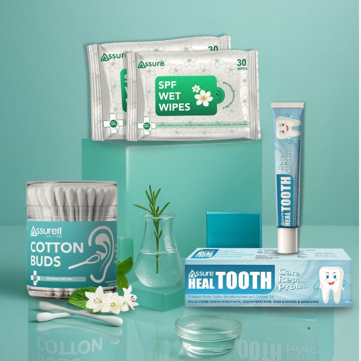SPF Wipes, Tooth Pain Gel ,Cotton Buds