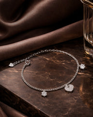 Original silver bracelet for ladies with sparkling crystal charms