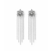 Axora Life 925 sterling silver floral chain tassel earrings for women