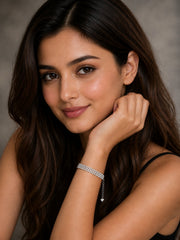 925 silver bracelet for women featuring sparkling zircon stones