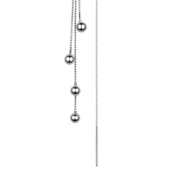 Silver drop earrings for women with sleek dual-chain detailing