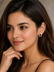 925 sterling silver earrings India with sparkling zircon halo