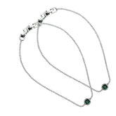 Axora Life 925 sterling silver green stone anklet set for women
